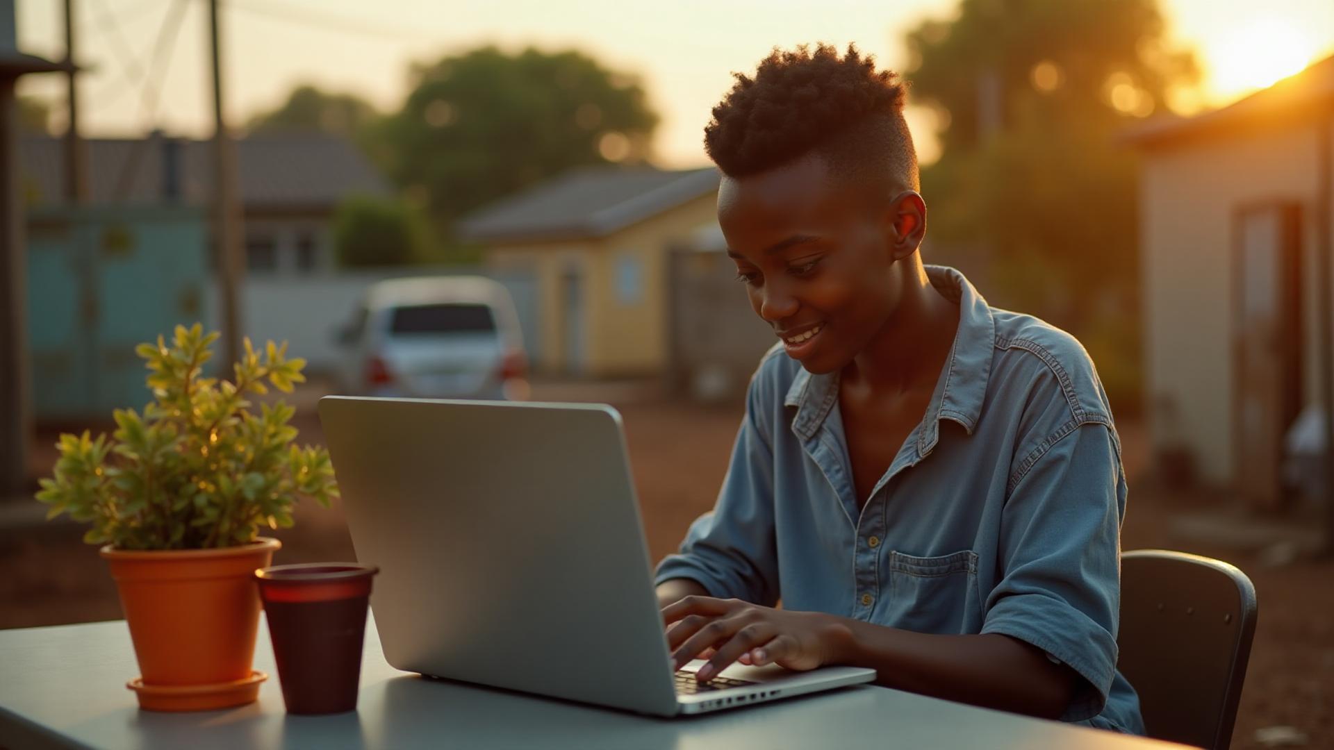 South African student learning tech skills